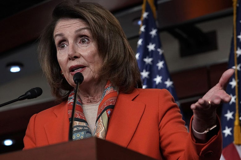 WASHINGTON, DC - APRIL 19: U.S. House Minority Leader Rep. Nancy Pelosi (D-CA) speaks during her weekly news conference April 19, 2018 on Capitol Hill in Washington, DC. Pelosi held a news conference to answer questions from members of the media. (Photo by Alex Wong/Getty Images)